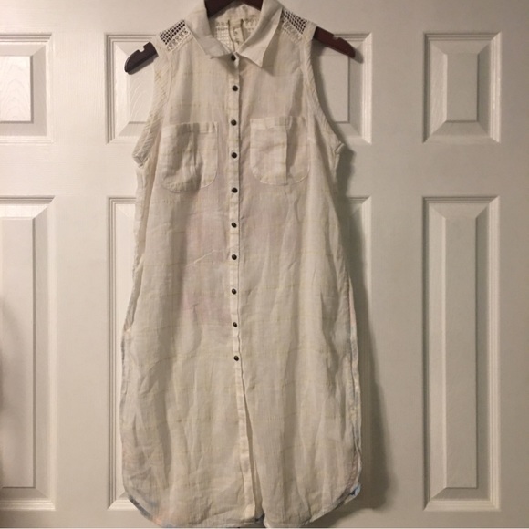 Aratta Silent Journey White Plaid Button Up Tunic - Picture 3 of 15